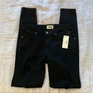 BRANDNEW Paige Ultra Skinny distressed black jeans